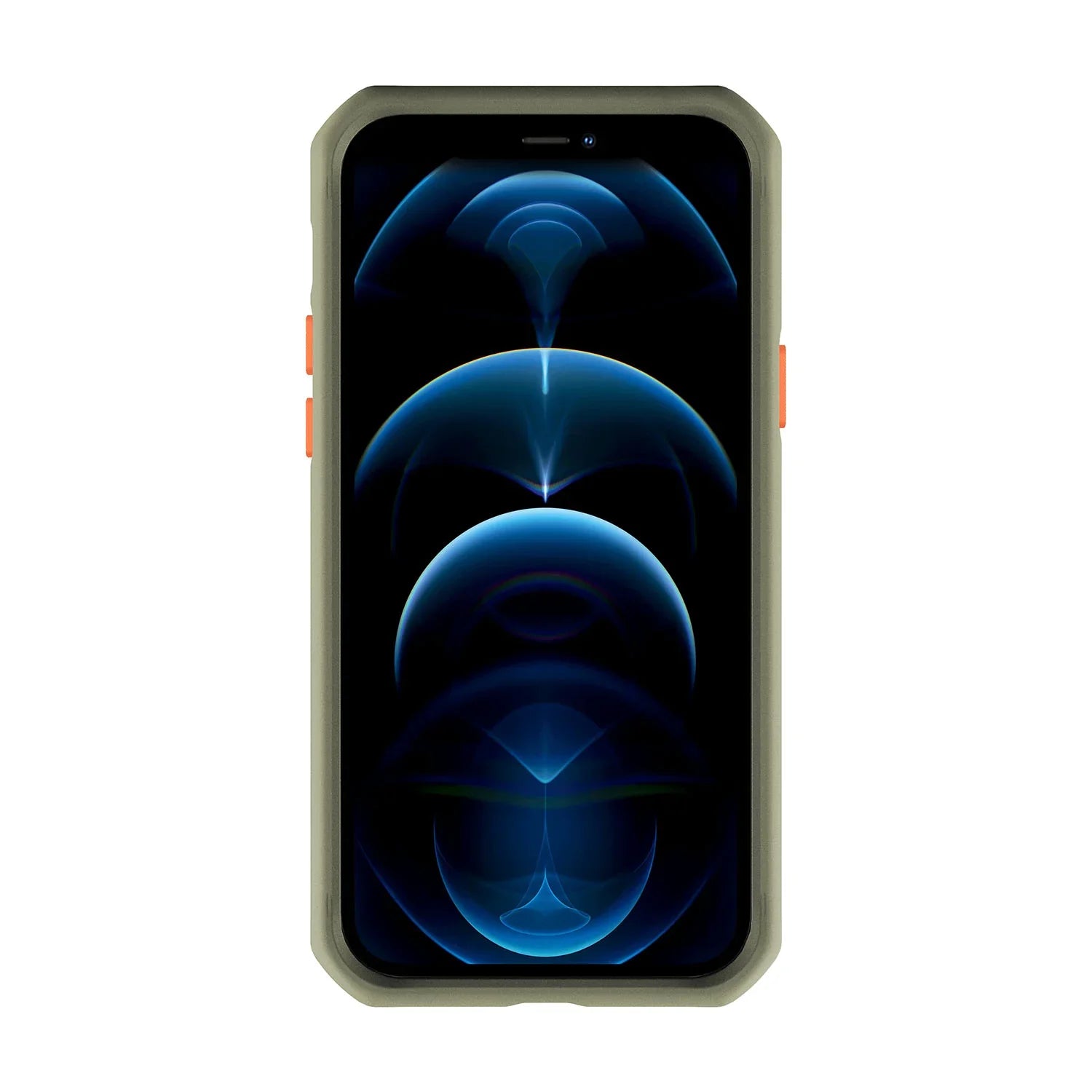 Itskins Supreme Solid iPhone 12 Pro Max Cover - Kaki And Orange - Tashqila Itskins Supreme Solid iPhone 12 Pro Max Cover - Kaki And Orange - Tashqila